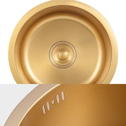 Gold Kitchen Prep Bowl Round Sink #1603