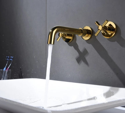 Gold Modern Basin 3 Hole Mixer #201759