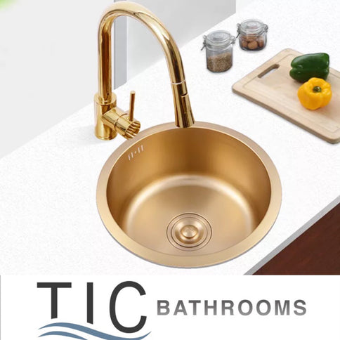 Gold Kitchen Prep Bowl Round Sink #1603