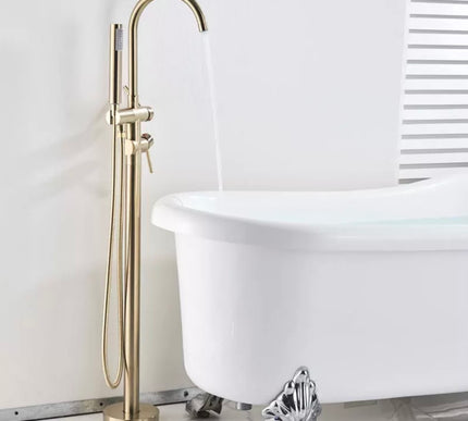 Brushed Gold Modern Freestanding Bath Mixer #1717