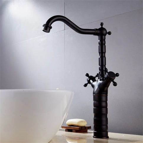 Oil Rubbed Black Antique Tall Basin Mixer #201781
