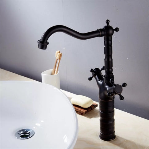 Oil Rubbed Black Antique Tall Basin Mixer #201781
