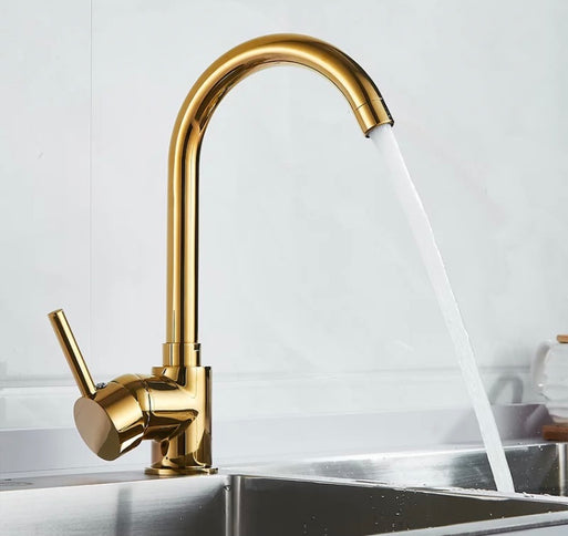 Gold Petite Modern Basin Mixer #201856