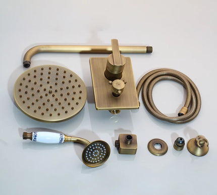 Antique Brass Shower Unit with Ceramic Hand Shower #20161
