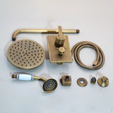 Antique Brass Shower Unit with Ceramic Hand Shower #20161