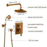 Antique Brass Shower Unit with Ceramic Hand Shower #20161