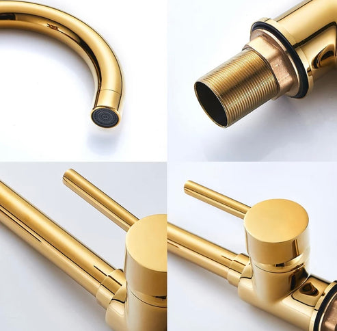 Gold Petite Modern Basin Mixer #201856