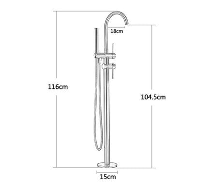 Brushed Gold Modern Freestanding Bath Mixer #1717