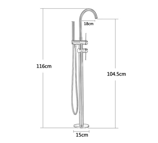 Brushed Gold Modern Freestanding Bath Mixer #1717