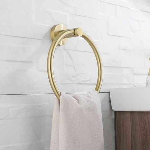 Brushed Gold Towel Ring #20205