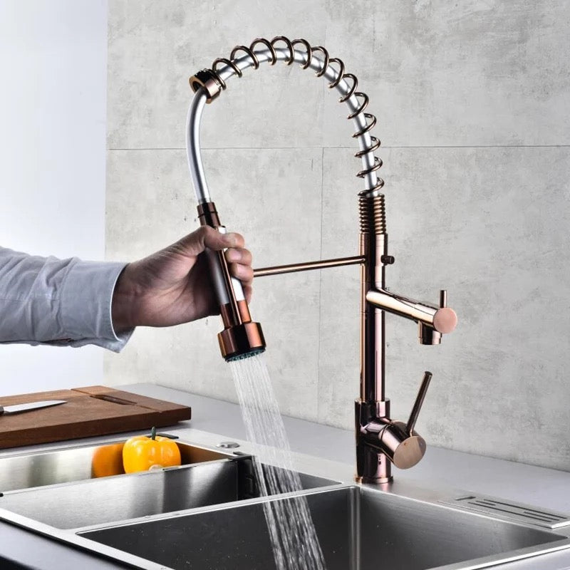 Rose Gold Pull Out Kitchen Mixer #20141 – TIC Bathrooms