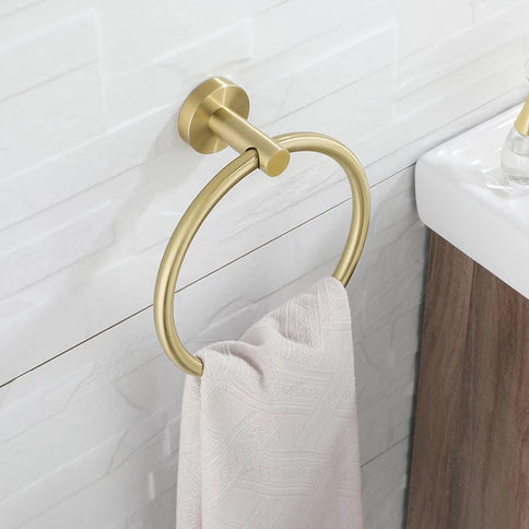 Brushed Gold Towel Ring #20205