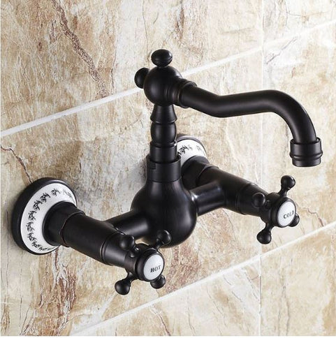 Wall Mount Oil Rubbed Antique Black Basin Mixer #201758