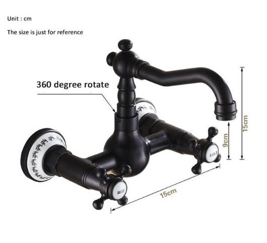 Wall Mount Oil Rubbed Antique Black Basin Mixer #201758