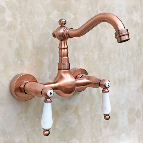 Copper Wall Mount Basin Mixer #201711
