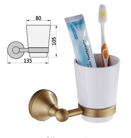 Antique Brass Toothbrush Holder  #20187