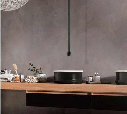 Black Teardrop Ceiling Mixer #202003