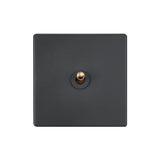 Elegant Grey 1 Gang Brass Toggle Switch