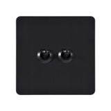 Antique Black 2 Gang Toggle Wall Switch