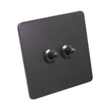 Antique Black 2 Gang Toggle Wall Switch