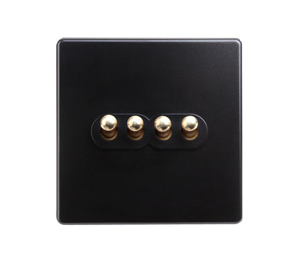 Classy Black 4 Gang Brass Toggle Switch