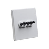 Modern White 4 Gang Black Toggle Switch