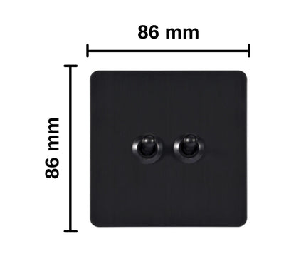 Antique Black 2 Gang Toggle Wall Switch