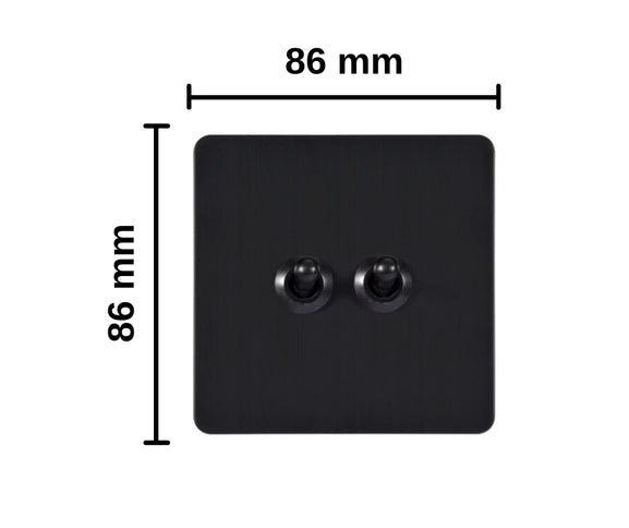 Antique Black 2 Gang Toggle Wall Switch