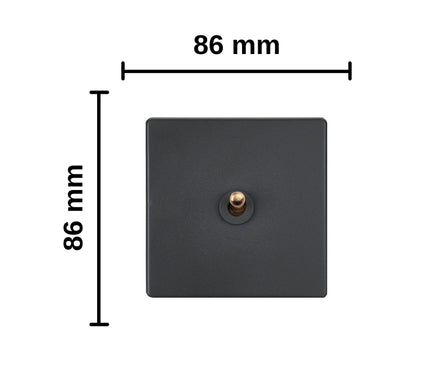 Elegant Grey 1 Gang Brass Toggle Switch
