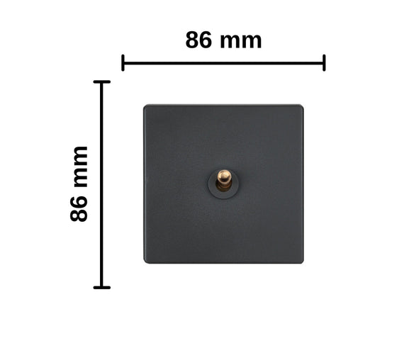 Elegant Grey 1 Gang Brass Toggle Switch