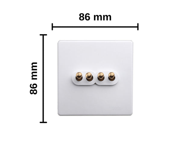 Classic White 4 Gang Brass Toggle Switch