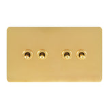 Antique Gold 4 Gang Toggle Wall Switch