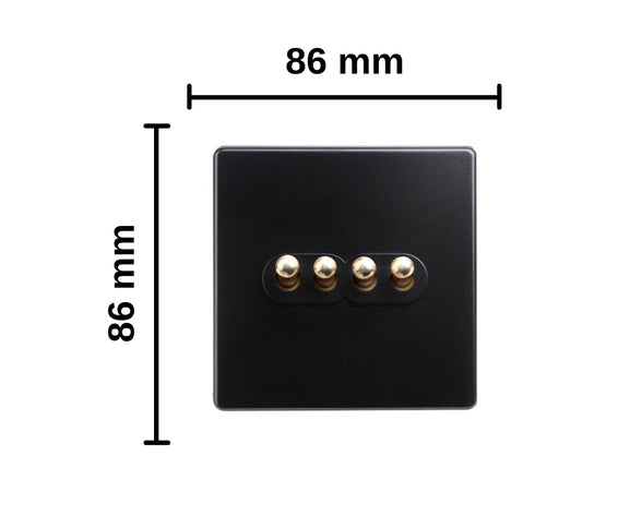 Classy Black 4 Gang Brass Toggle Switch