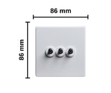 Modern White 4 Gang Black Toggle Switch