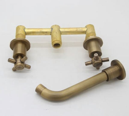 Modern Brass Cross Handle 3 Hole Basin Mixer #20103