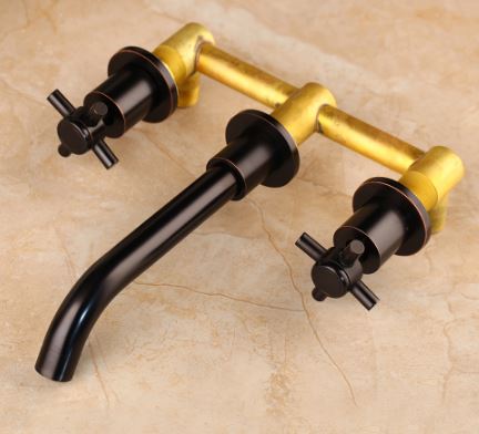 Black Oil Rubbed Modern 3 Hole Basin Mixer #20104